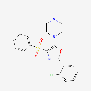 molecular formula C20H20ClN3O3S B3595183 1-[2-(2-chlorophenyl)-4-(phenylsulfonyl)-1,3-oxazol-5-yl]-4-methylpiperazine 