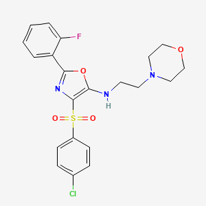 4-(4-chlorophenyl)sulfonyl-2-(2-fluorophenyl)-N-(2-morpholin-4-ylethyl)-1,3-oxazol-5-amine