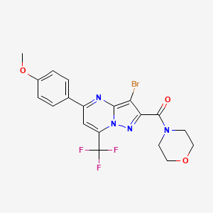 [3-Bromo-5-(4-methoxyphenyl)-7-(trifluoromethyl)pyrazolo[1,5-a]pyrimidin-2-yl](morpholin-4-yl)methanone