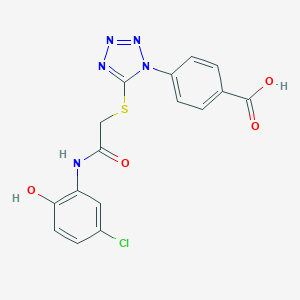 4-(5-{[2-(5-chloro-2-hydroxyanilino)-2-oxoethyl]sulfanyl}-1H-tetraazol-1-yl)benzoic acid