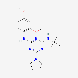 N-(tert-butyl)-N'-(2,4-dimethoxyphenyl)-6-(1-pyrrolidinyl)-1,3,5-triazine-2,4-diamine