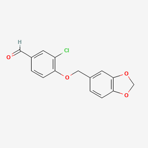 molecular formula C15H11ClO4 B3595246 4-(1,3-benzodioxol-5-ylmethoxy)-3-chlorobenzaldehyde 