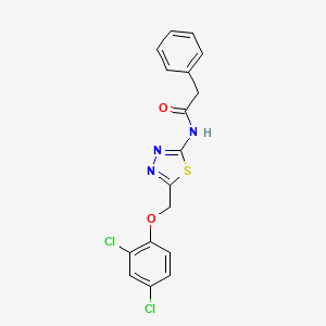 molecular formula C17H13Cl2N3O2S B3595280 N-[5-[(2,4-dichlorophenoxy)methyl]-1,3,4-thiadiazol-2-yl]-2-phenylacetamide 