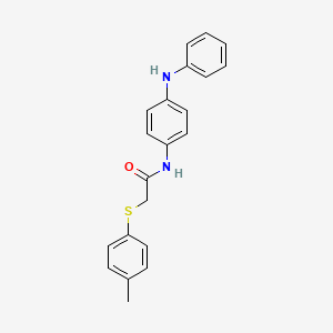 molecular formula C21H20N2OS B3595294 N-(4-anilinophenyl)-2-[(4-methylphenyl)thio]acetamide 