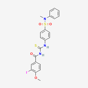 molecular formula C22H20IN3O4S2 B3595307 3-iodo-4-methoxy-N-{[(4-{[methyl(phenyl)amino]sulfonyl}phenyl)amino]carbonothioyl}benzamide 