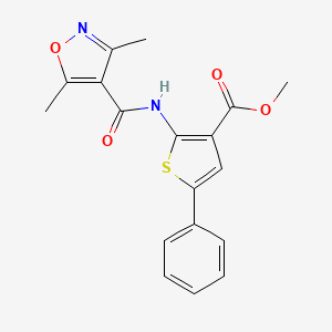 molecular formula C18H16N2O4S B3595321 methyl 2-{[(3,5-dimethyl-4-isoxazolyl)carbonyl]amino}-5-phenyl-3-thiophenecarboxylate 