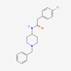 molecular formula C20H23ClN2O B3595338 N-(1-benzylpiperidin-4-yl)-2-(4-chlorophenyl)acetamide 