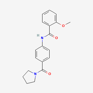 2-methoxy-N-[4-(pyrrolidine-1-carbonyl)phenyl]benzamide