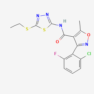 3-(2-chloro-6-fluorophenyl)-N-[5-(ethylthio)-1,3,4-thiadiazol-2-yl]-5-methyl-4-isoxazolecarboxamide