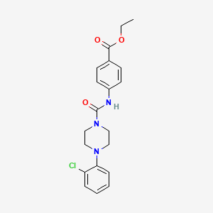 molecular formula C20H22ClN3O3 B3595350 ETHYL 4-({[4-(2-CHLOROPHENYL)PIPERAZINO]CARBONYL}AMINO)BENZOATE 