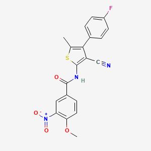 molecular formula C20H14FN3O4S B3595356 N-[3-cyano-4-(4-fluorophenyl)-5-methylthiophen-2-yl]-4-methoxy-3-nitrobenzamide 