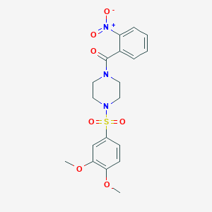 {4-[(3,4-DIMETHOXYPHENYL)SULFONYL]PIPERAZINO}(2-NITROPHENYL)METHANONE