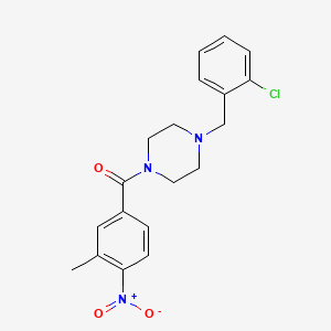 molecular formula C19H20ClN3O3 B3595401 [4-(2-CHLOROBENZYL)PIPERAZINO](3-METHYL-4-NITROPHENYL)METHANONE 