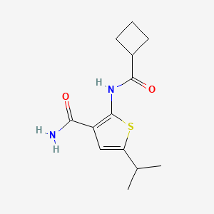 molecular formula C13H18N2O2S B3595414 2-[(cyclobutylcarbonyl)amino]-5-isopropyl-3-thiophenecarboxamide 