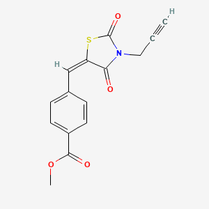 molecular formula C15H11NO4S B3595421 methyl 4-[(E)-(2,4-dioxo-3-prop-2-ynyl-1,3-thiazolidin-5-ylidene)methyl]benzoate 