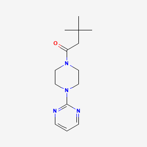 molecular formula C14H22N4O B3595454 3,3-DIMETHYL-1-[4-(2-PYRIMIDINYL)PIPERAZINO]-1-BUTANONE 