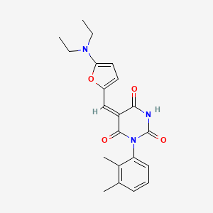 (5E)-5-[[5-(diethylamino)furan-2-yl]methylidene]-1-(2,3-dimethylphenyl)-1,3-diazinane-2,4,6-trione