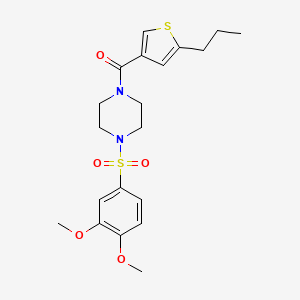 {4-[(3,4-DIMETHOXYPHENYL)SULFONYL]PIPERAZINO}(5-PROPYL-3-THIENYL)METHANONE