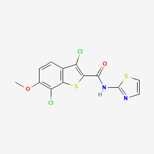 3,7-dichloro-6-methoxy-N-(1,3-thiazol-2-yl)-1-benzothiophene-2-carboxamide