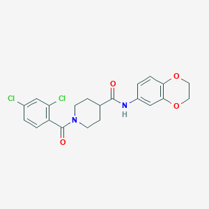 1-(2,4-dichlorobenzoyl)-N-(2,3-dihydro-1,4-benzodioxin-6-yl)-4-piperidinecarboxamide