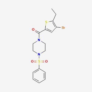 molecular formula C17H19BrN2O3S2 B3595586 (4-BROMO-5-ETHYL-2-THIENYL)[4-(PHENYLSULFONYL)PIPERAZINO]METHANONE 