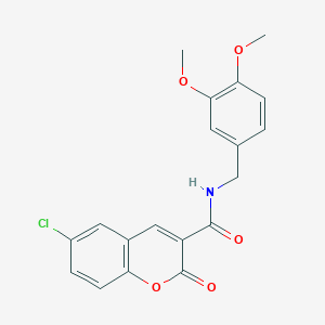 6-CHLORO-N-[(3,4-DIMETHOXYPHENYL)METHYL]-2-OXO-2H-CHROMENE-3-CARBOXAMIDE