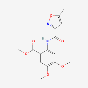 molecular formula C15H16N2O6 B3595649 methyl 4,5-dimethoxy-2-(5-methyl-1,2-oxazole-3-amido)benzoate 