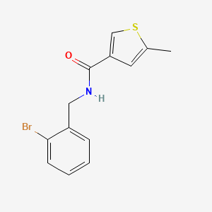 molecular formula C13H12BrNOS B3595657 N-[(2-bromophenyl)methyl]-5-methylthiophene-3-carboxamide 