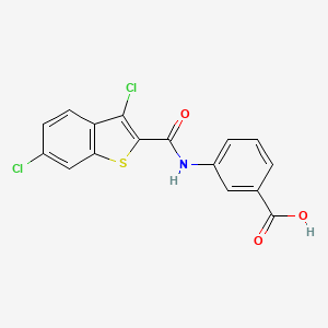 molecular formula C16H9Cl2NO3S B3595706 3-{[(3,6-Dichloro-1-benzothiophen-2-yl)carbonyl]amino}benzoic acid 