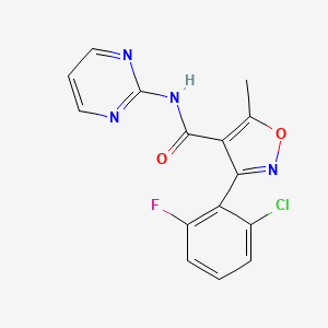 3-(2-chloro-6-fluorophenyl)-5-methyl-N-(pyrimidin-2-yl)-1,2-oxazole-4-carboxamide