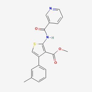 molecular formula C19H16N2O3S B3595725 METHYL 4-(3-METHYLPHENYL)-2-(PYRIDINE-3-AMIDO)THIOPHENE-3-CARBOXYLATE 