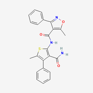 molecular formula C23H19N3O3S B3595754 N-(3-carbamoyl-5-methyl-4-phenylthiophen-2-yl)-5-methyl-3-phenyl-1,2-oxazole-4-carboxamide 