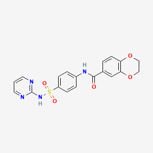 molecular formula C19H16N4O5S B3595756 N-[4-(2-PYRIMIDINYLSULFAMOYL)PHENYL]-2,3-DIHYDRO-1,4-BENZODIOXINE-6-CARBOXAMIDE 