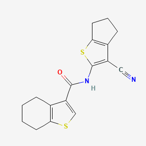 N-(3-cyano-5,6-dihydro-4H-cyclopenta[b]thiophen-2-yl)-4,5,6,7-tetrahydro-1-benzothiophene-3-carboxamide