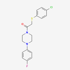 molecular formula C18H18ClFN2OS B3595799 2-[(4-chlorophenyl)sulfanyl]-1-[4-(4-fluorophenyl)piperazin-1-yl]ethanone CAS No. 431983-61-8