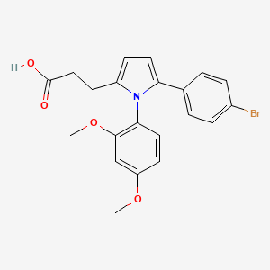 molecular formula C21H20BrNO4 B3595851 3-[5-(4-bromophenyl)-1-(2,4-dimethoxyphenyl)-1H-pyrrol-2-yl]propanoic acid 