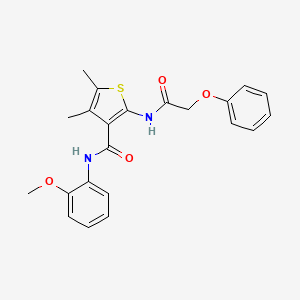 molecular formula C22H22N2O4S B3595859 N-(2-methoxyphenyl)-4,5-dimethyl-2-[(phenoxyacetyl)amino]-3-thiophenecarboxamide 