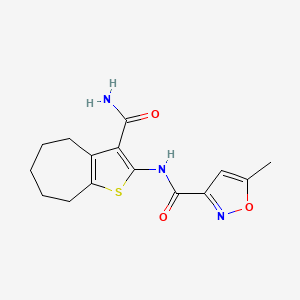 N-{3-CARBAMOYL-4H5H6H7H8H-CYCLOHEPTA[B]THIOPHEN-2-YL}-5-METHYL-12-OXAZOLE-3-CARBOXAMIDE