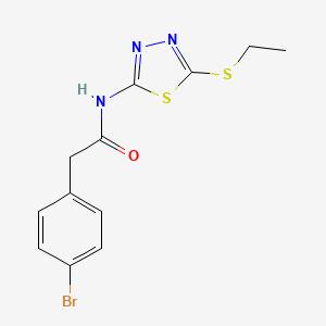 molecular formula C12H12BrN3OS2 B3595891 2-(4-bromophenyl)-N-[5-(ethylsulfanyl)-1,3,4-thiadiazol-2-yl]acetamide 