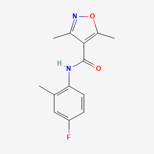 molecular formula C13H13FN2O2 B3595903 N-(4-fluoro-2-methylphenyl)-3,5-dimethyl-1,2-oxazole-4-carboxamide 