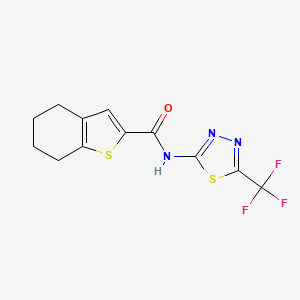 molecular formula C12H10F3N3OS2 B3595931 N-[5-(trifluoromethyl)-1,3,4-thiadiazol-2-yl]-4,5,6,7-tetrahydro-1-benzothiophene-2-carboxamide 