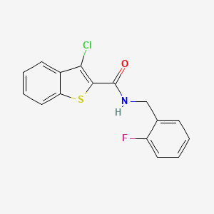 molecular formula C16H11ClFNOS B3595962 3-chloro-N-[(2-fluorophenyl)methyl]-1-benzothiophene-2-carboxamide 