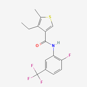 molecular formula C15H13F4NOS B3595971 4-ethyl-N-[2-fluoro-5-(trifluoromethyl)phenyl]-5-methylthiophene-3-carboxamide 