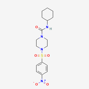 molecular formula C17H24N4O5S B3595979 N-CYCLOHEXYL-4-(4-NITROBENZENESULFONYL)PIPERAZINE-1-CARBOXAMIDE 