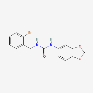 molecular formula C15H13BrN2O3 B3596066 N-(1,3-BENZODIOXOL-5-YL)-N'-(2-BROMOBENZYL)UREA 