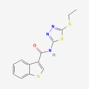 molecular formula C13H11N3OS3 B3596070 N-[5-(ethylsulfanyl)-1,3,4-thiadiazol-2-yl]-1-benzothiophene-3-carboxamide CAS No. 717859-77-3