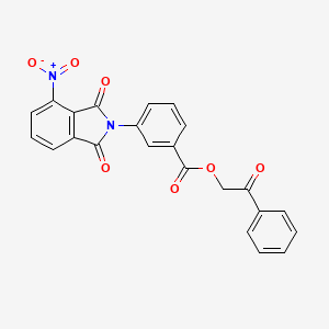 molecular formula C23H14N2O7 B3596117 2-oxo-2-phenylethyl 3-(4-nitro-1,3-dioxo-1,3-dihydro-2H-isoindol-2-yl)benzoate 