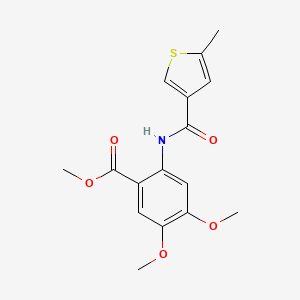 molecular formula C16H17NO5S B3596124 methyl 4,5-dimethoxy-2-{[(5-methyl-3-thienyl)carbonyl]amino}benzoate 