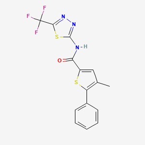 4-methyl-5-phenyl-N-[5-(trifluoromethyl)-1,3,4-thiadiazol-2-yl]-2-thiophenecarboxamide