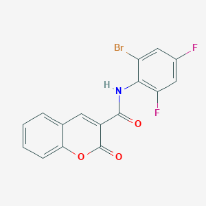 molecular formula C16H8BrF2NO3 B3596152 N-(2-bromo-4,6-difluorophenyl)-2-oxo-2H-chromene-3-carboxamide 